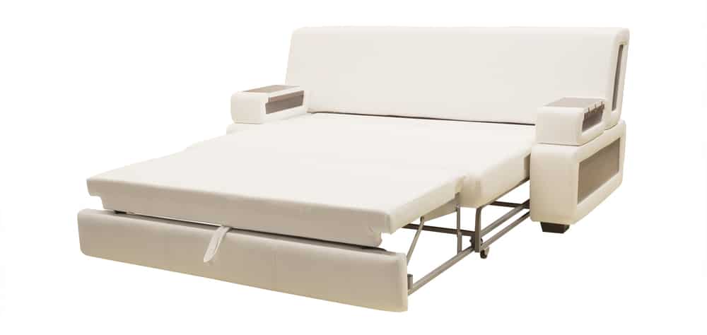 white pull out sleeper sofa 白色拉出沙发