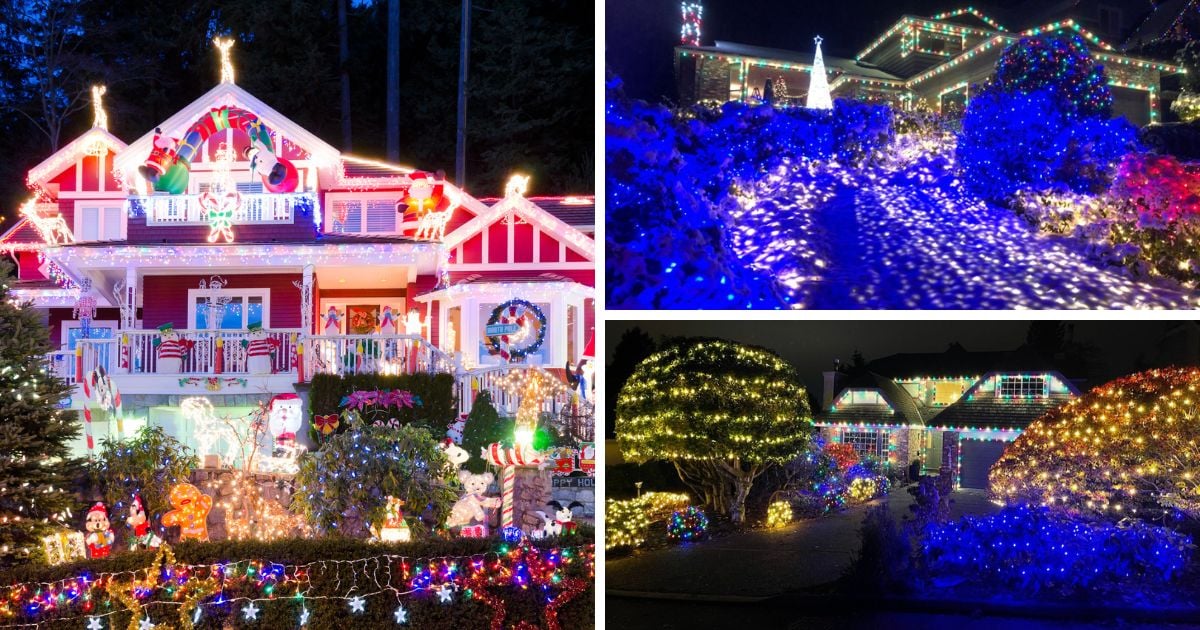 有令人惊叹的圣诞灯饰的房子