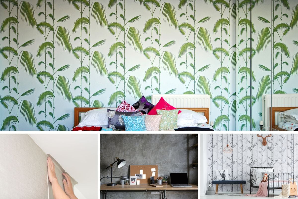 照片拼贴不同的室内壁纸设计为您的房子。