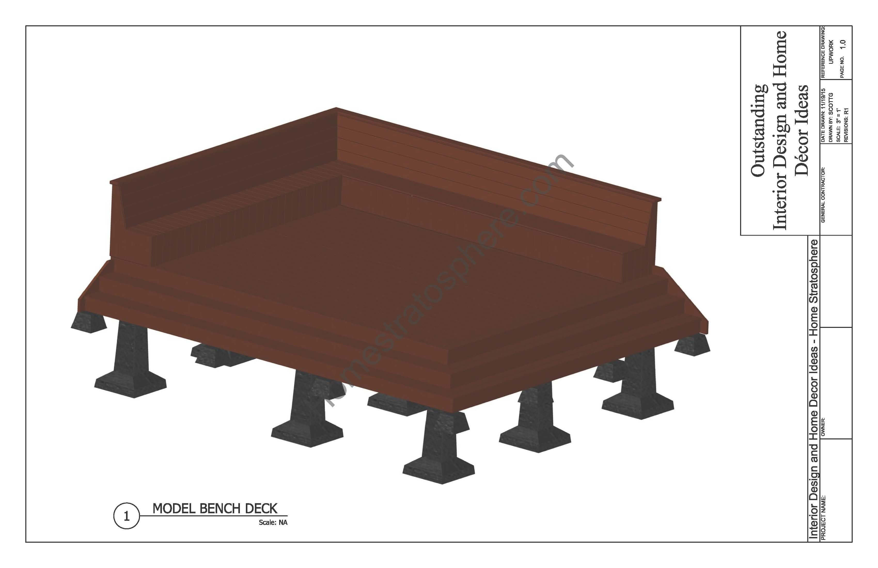 带有内置Benches_Page_01的甲板平面图