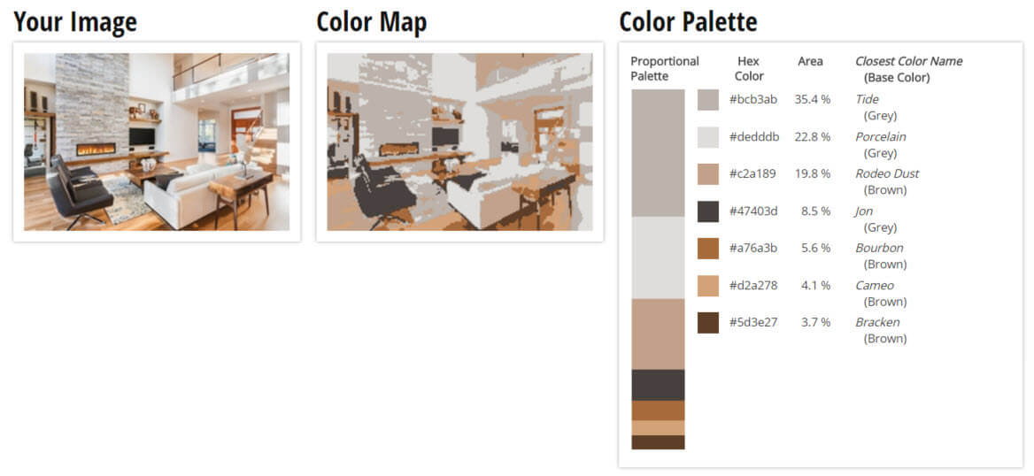 白色，灰色和棕色客厅配色方案