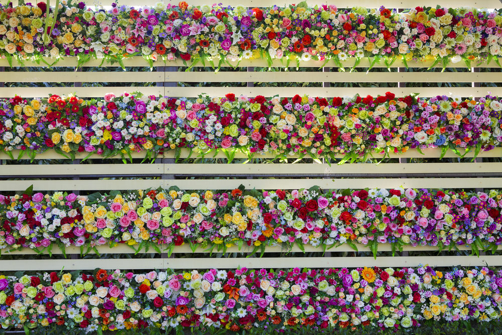 这只不过是一束五彩缤纷的快乐，因为这些五颜六色的花朵把栅栏涂成一个整体。