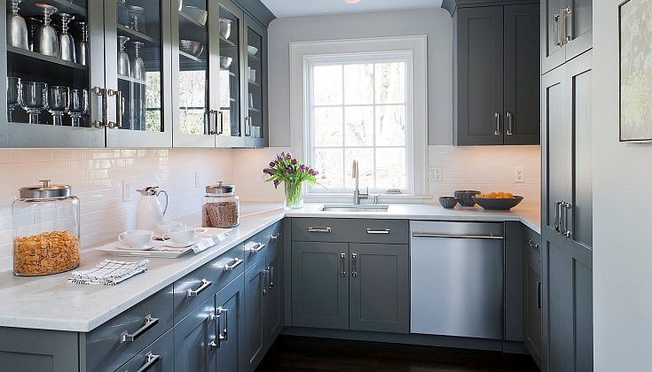 灰色的厨房彩色图像