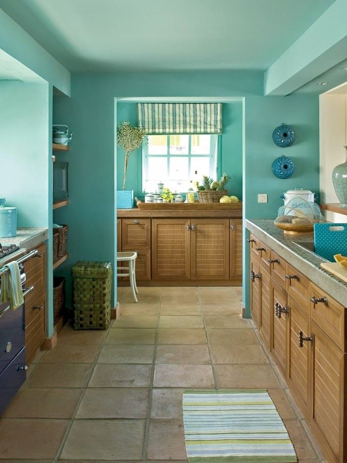 绿松石厨房彩色图像