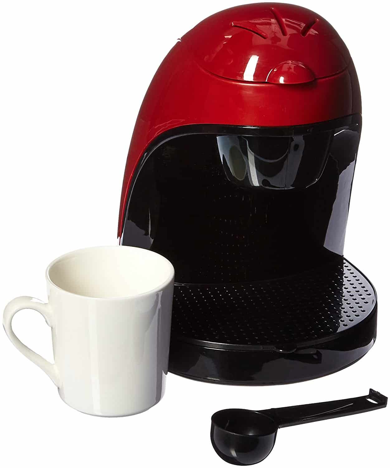 紧凑现代的黑色和红色单杯咖啡机由布伦特伍德