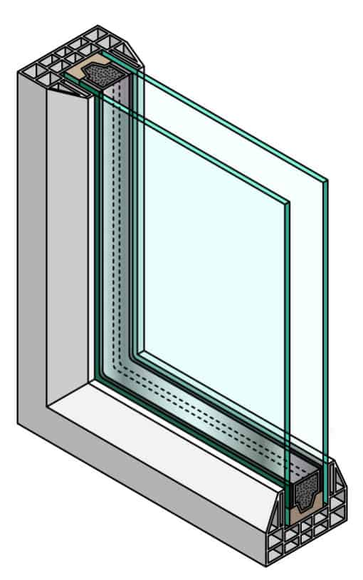 双层玻璃窗截面图