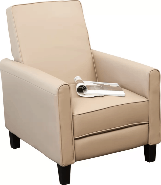 手动推回大躺椅与180度的倾斜角度和泡沫坐垫填充。