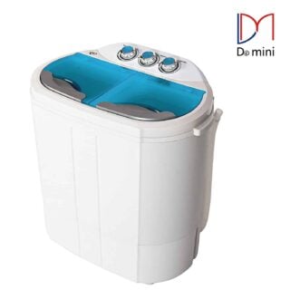 便携式紧凑洗衣机和旋转干衣机，6磅洗衣容量和双浴缸功能。