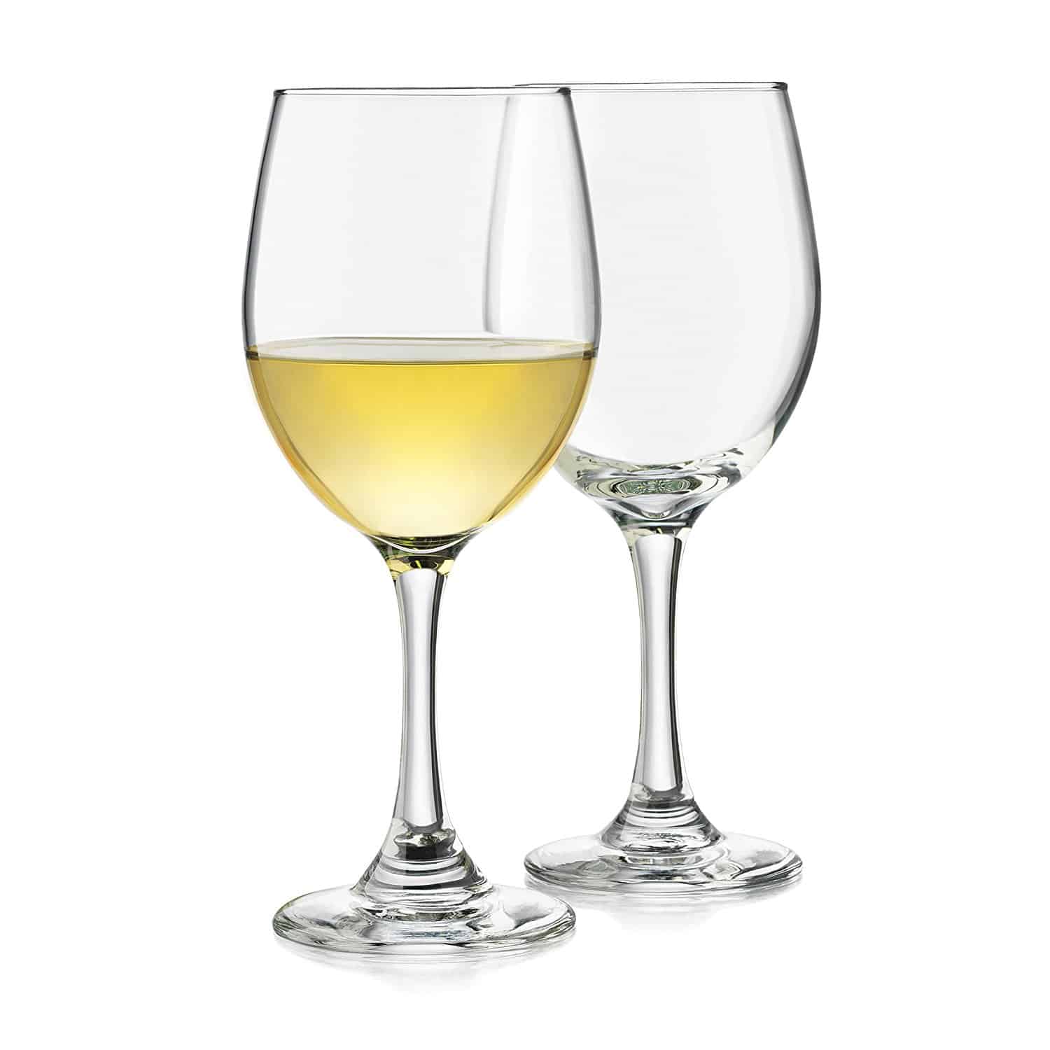 白葡萄酒杯与永恒的设计和洗碗机安全。