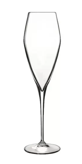 水晶香槟酒杯与防碎的和洗碗机安全特性。