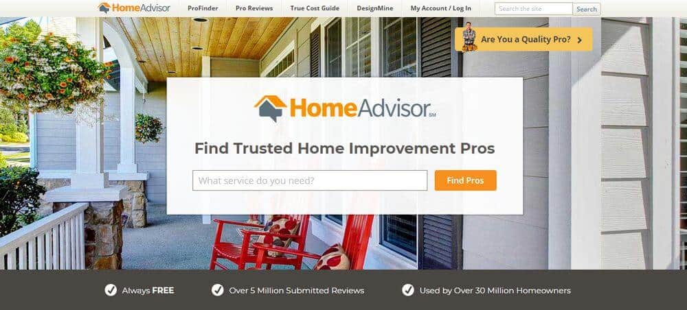 HomeAdvisor在其网站上的主页将房主与家庭装修专业人员联系起来bet188电竞
