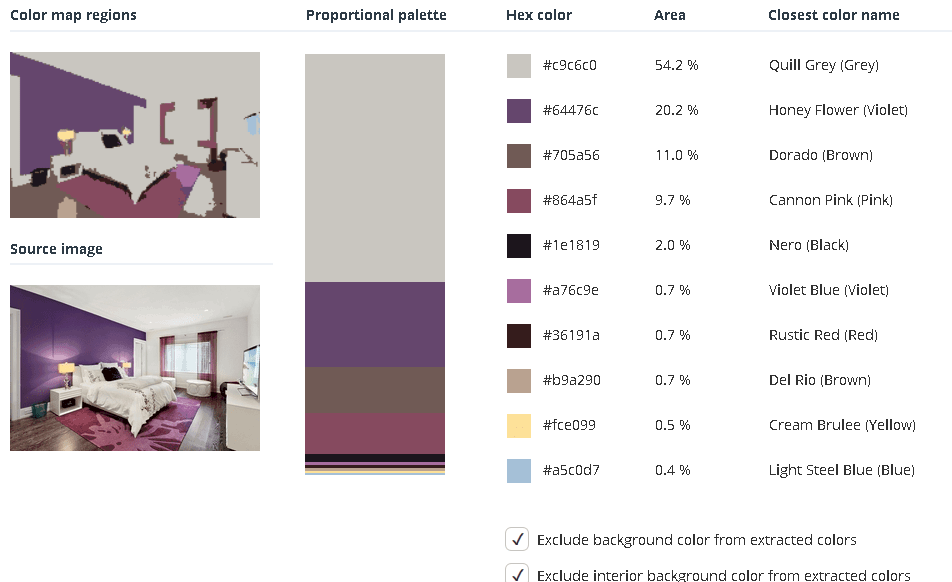 白色主卧室与紫色相结合。
