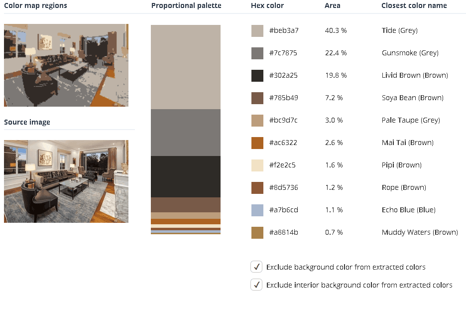白色客厅与灰色和棕色相结合。