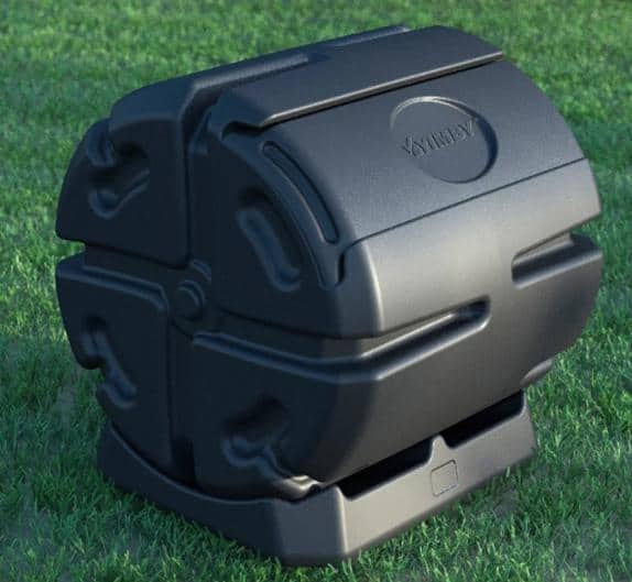 小型黑色塑料堆肥机。