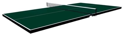 绿色面料制成的乒乓球桌。
