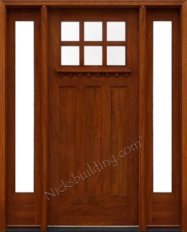 工匠风格的木门与玻璃窗