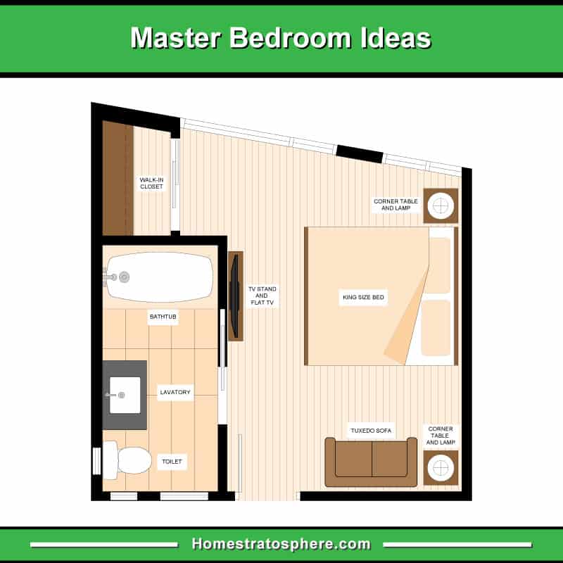 主卧室的地板上计划的例子(图)