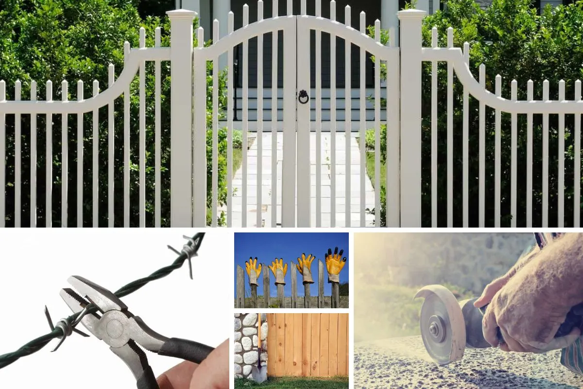 拼贴不同类型围栏建筑工具。