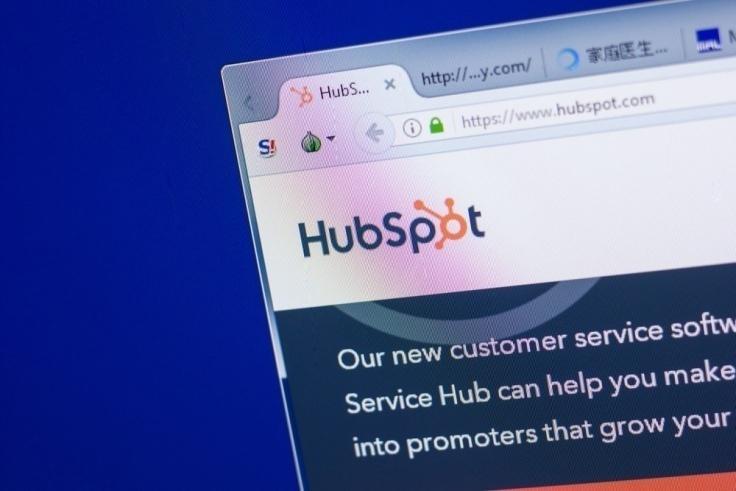 HubSpot营销工具网站在计算机的浏览器窗口