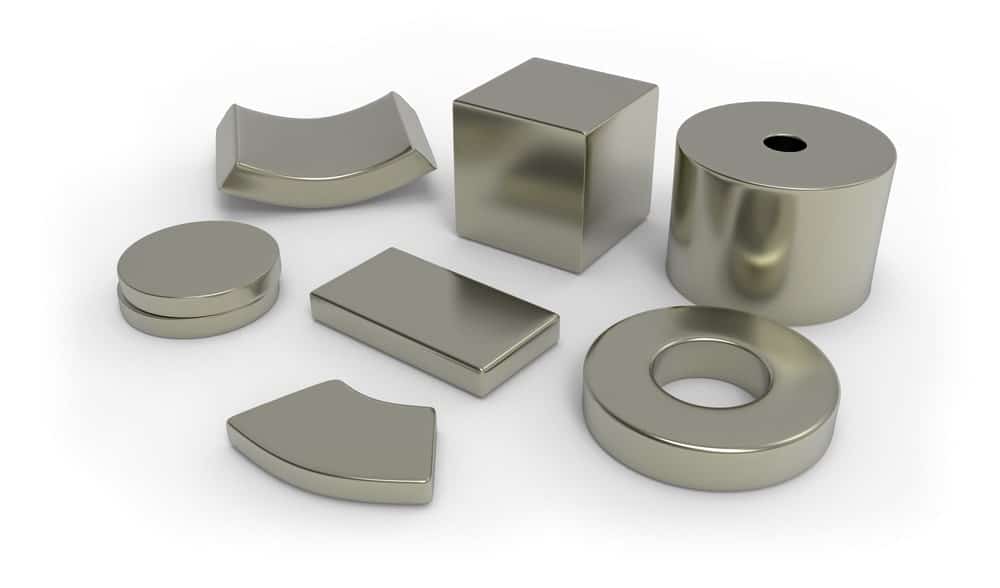 Silver magnets of different shapes