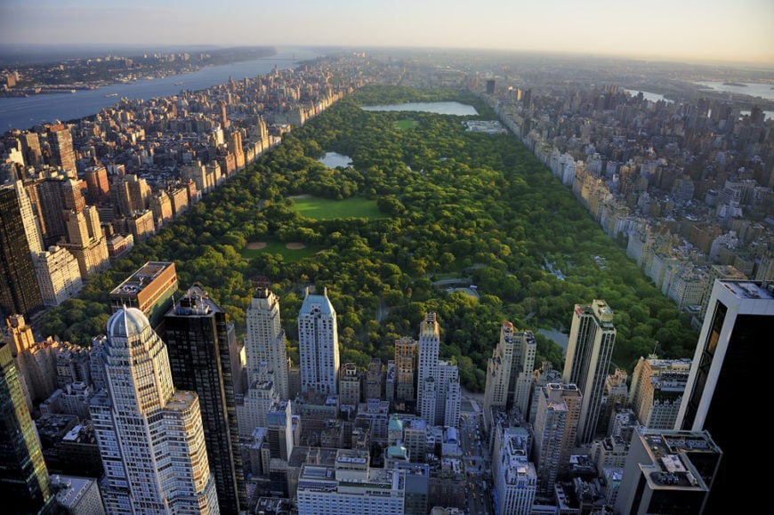 中央公园鸟瞰图在纽约