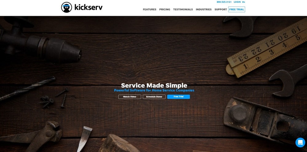 网站主页的截图软件Kickserv。