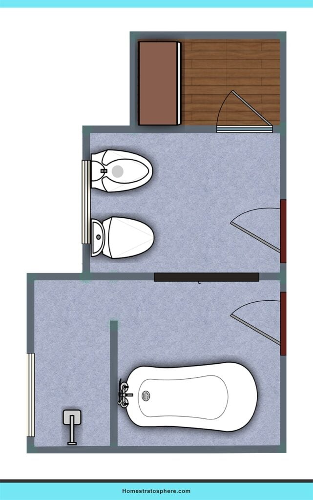 一个小空间的浴室设计。