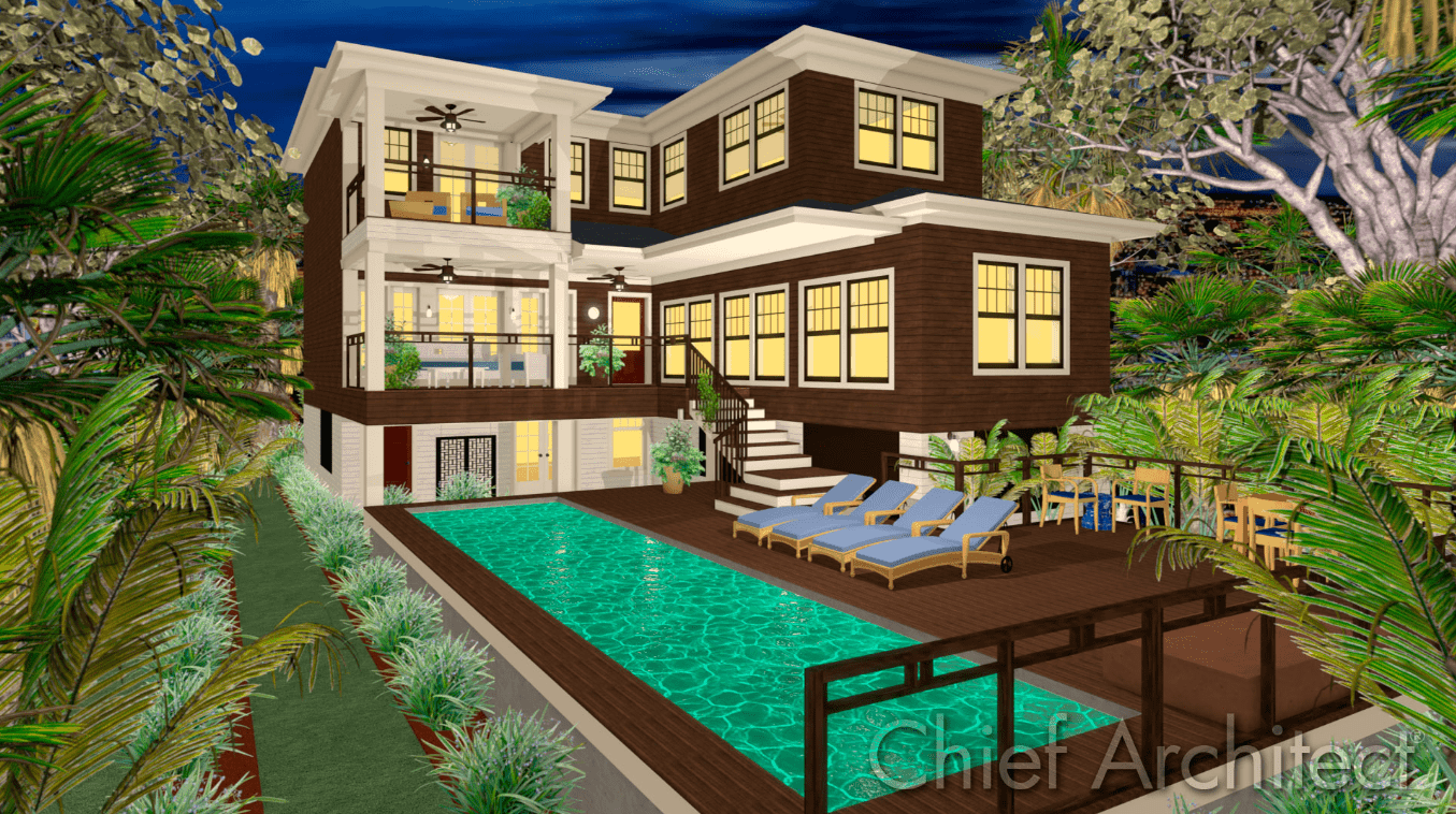 总建筑师设计的带游泳池的现代住宅