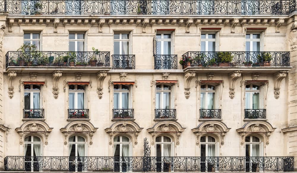 巴黎建筑的外立面。