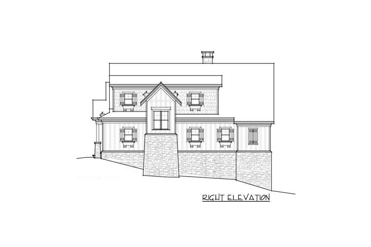 的说明表示房子题为右视图,右边的每一个部分详细成黑色和白色。