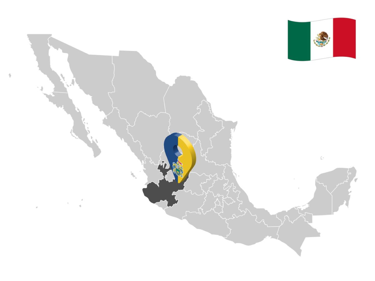 墨西哥哈利斯科的地图，墨西哥传统龙舌兰酒生产的中心