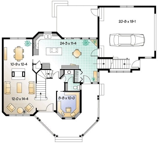 3主级两层的平面图卧室维多利亚带回家一个覆盖门廊,一个客厅,餐厅,和一个私人大型凸窗的巢穴。