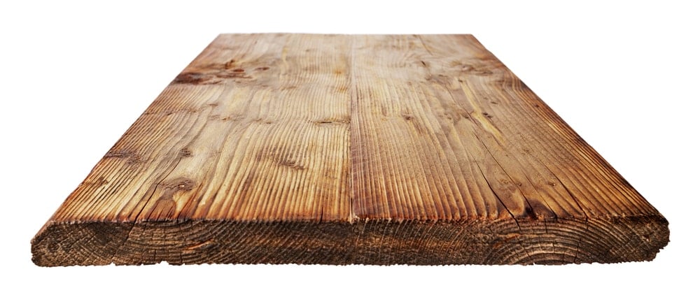 用作桌面的一大块木板。