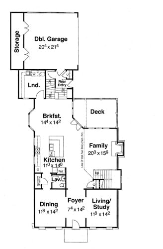 主级的平面图两层位于达文波特,与正式的餐厅,厨房,客厅,客厅/研究,洗衣房,双车库与存储空间。