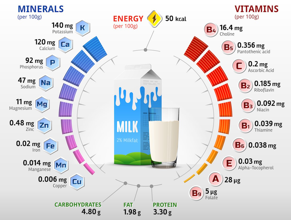 牛奶营养成分表