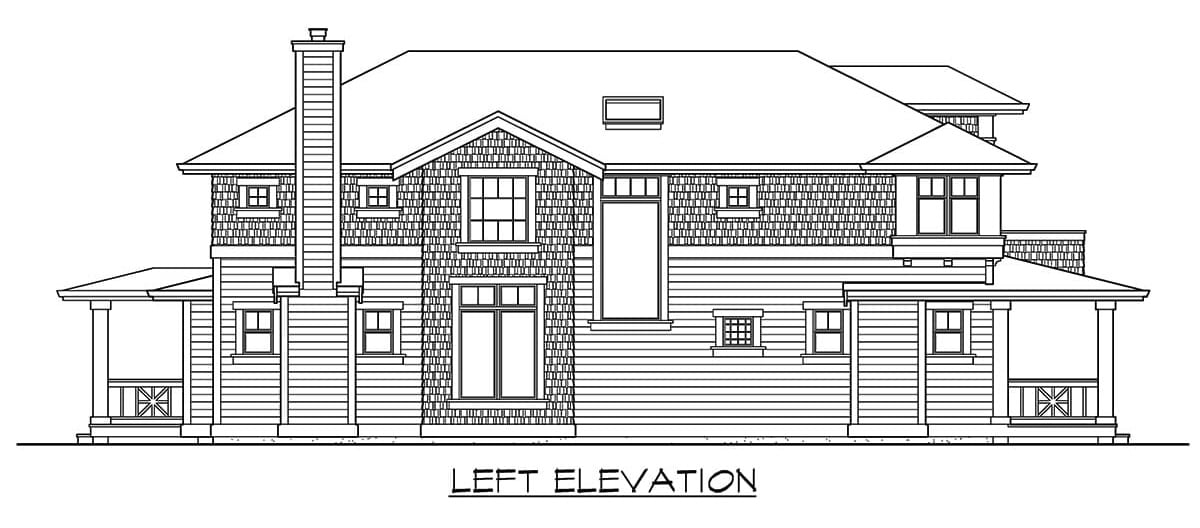 左图为3间卧室的两层工匠住宅。