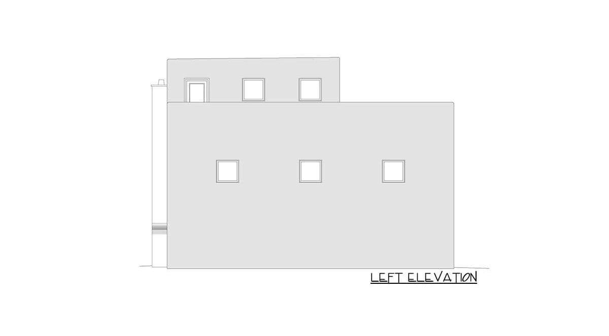 左视图的素描搜房网上两层房车车库的公寓。