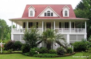 南方的魅力:棕榈海岸房屋平面图特征概括的门廊