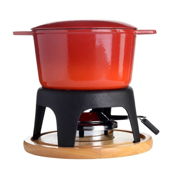 红色搪瓷铸铁火锅锅