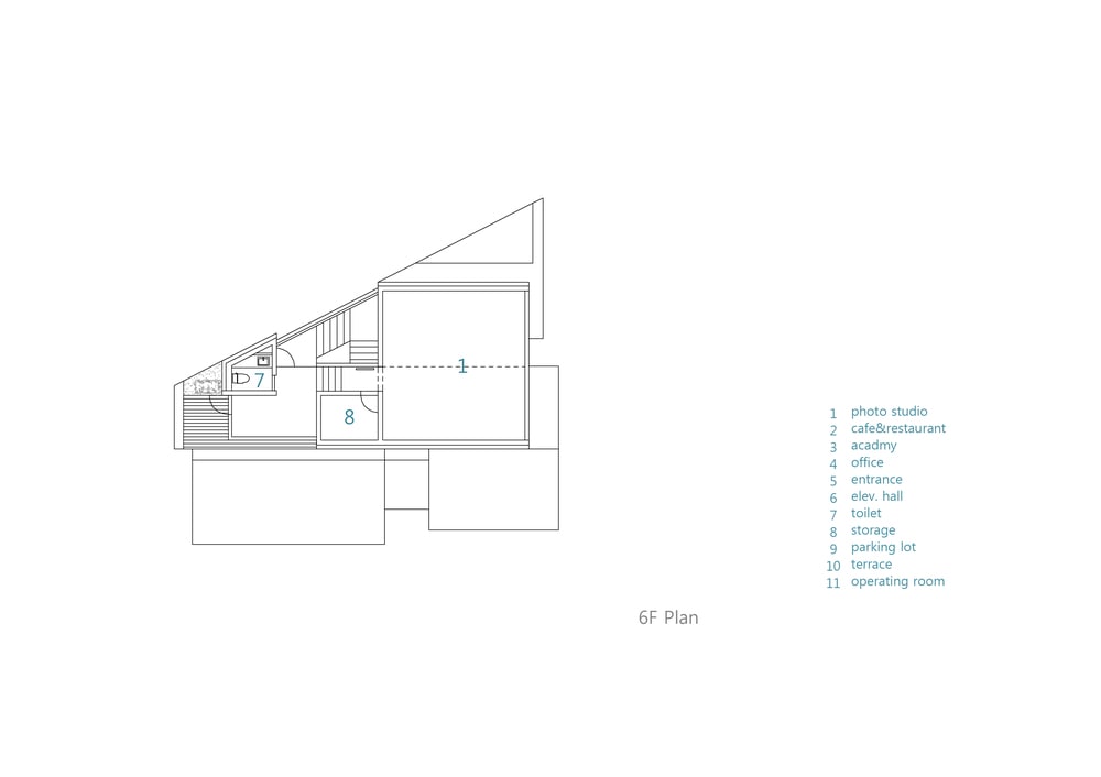 这是房子的第六层平面图。