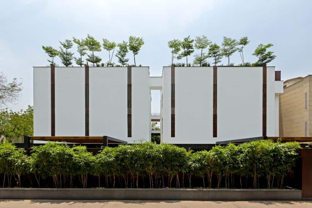 莲花工作室设计的孪生立方体和庭院