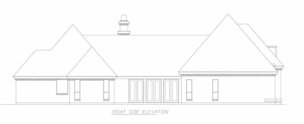 右视图草图2居室的老传统的砖家。
