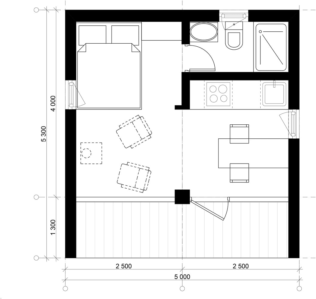 模块化紧凑型住宅地板平面图