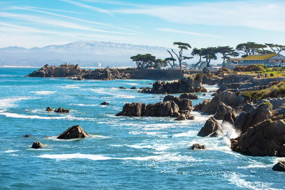 加州卡梅尔海滨的风景。
