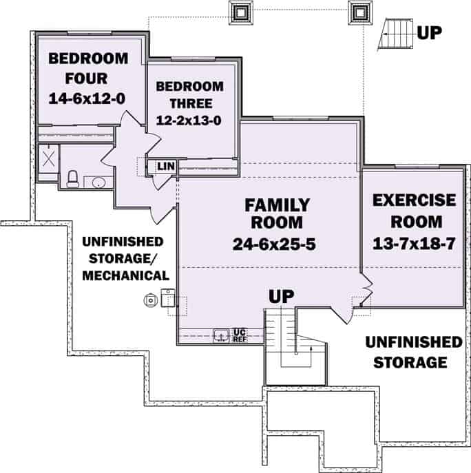 二层平面图有两间卧室，一间工艺室和一间游戏室。