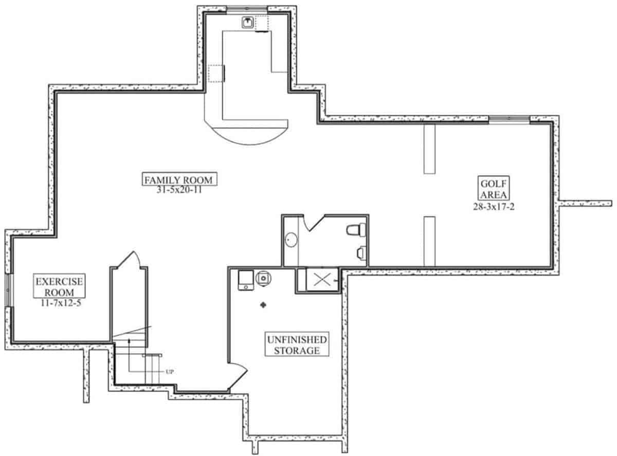 二层平面图有三间卧室，两间浴室和一间阁楼。