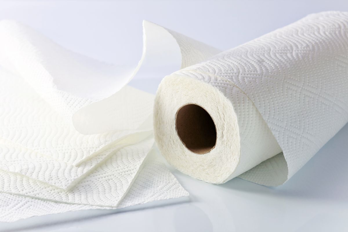 白色背景单卷纸巾