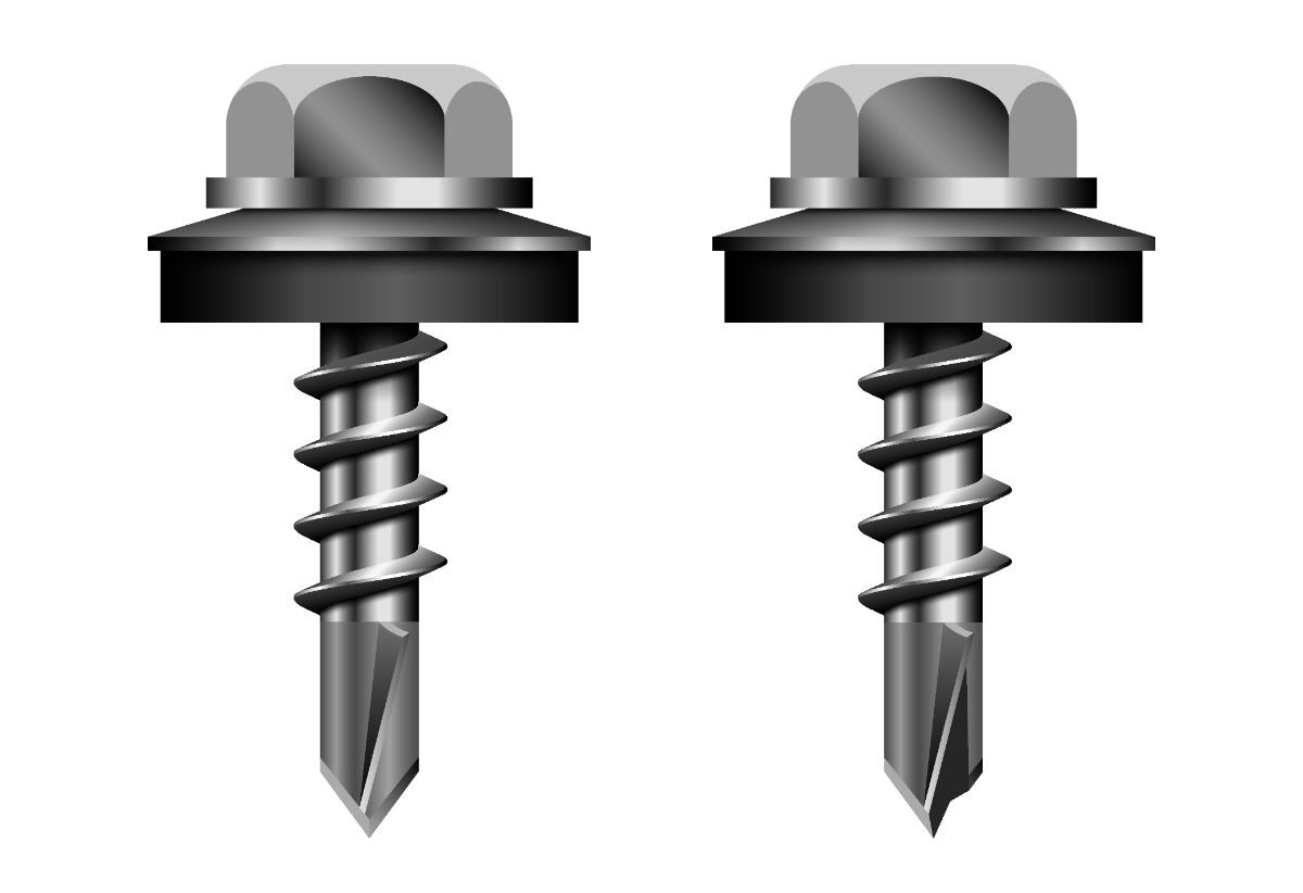 图示两种不同类型的螺钉。
