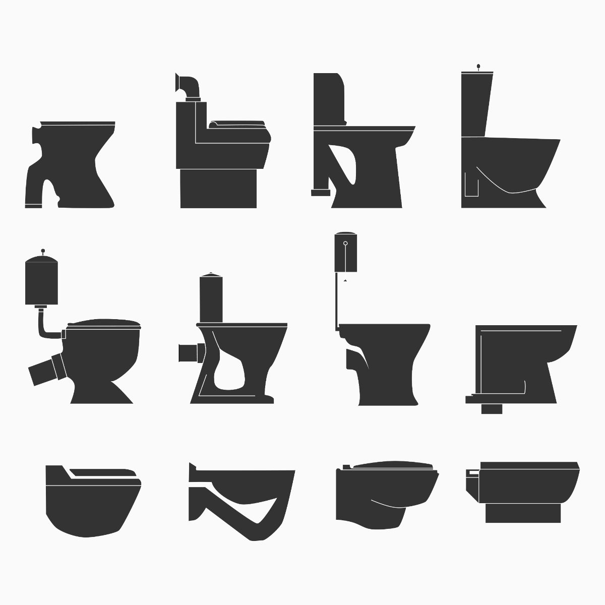 不同类型厕所的向量。