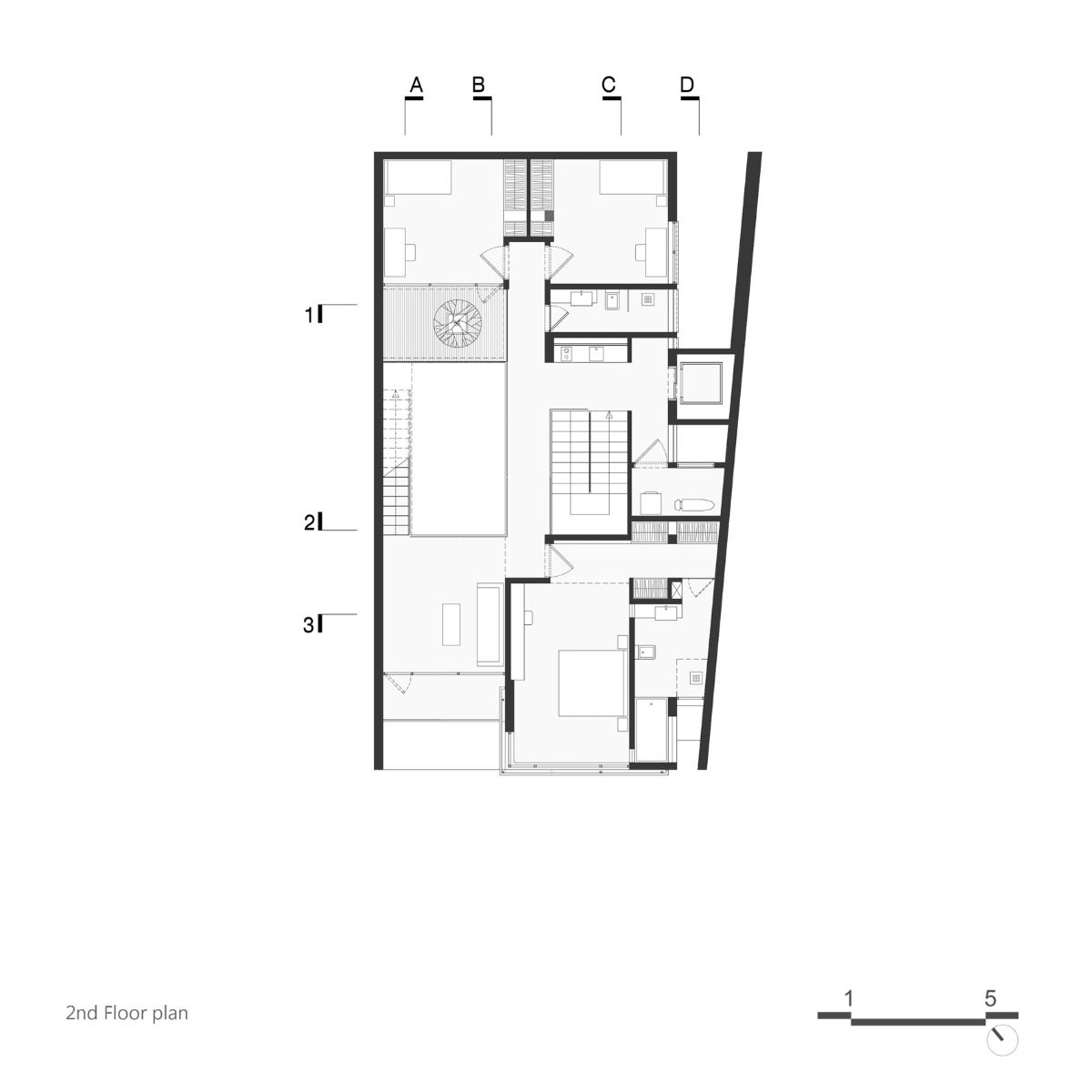 Pishva住宅三层平面图。